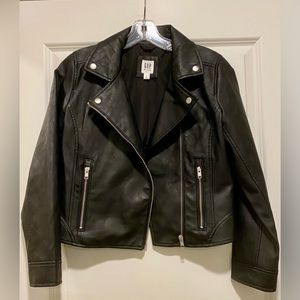 GAP KIDS FAUX LEATHER MOTO JACKET, size XL kids (14-16)